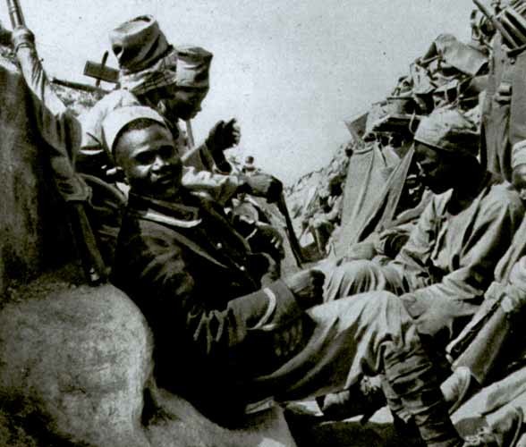 Franzsisch-senegalesische Soldaten im Schtzengraben