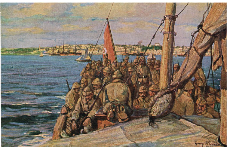 Postkarte Truppentransport Gallipoli von Original