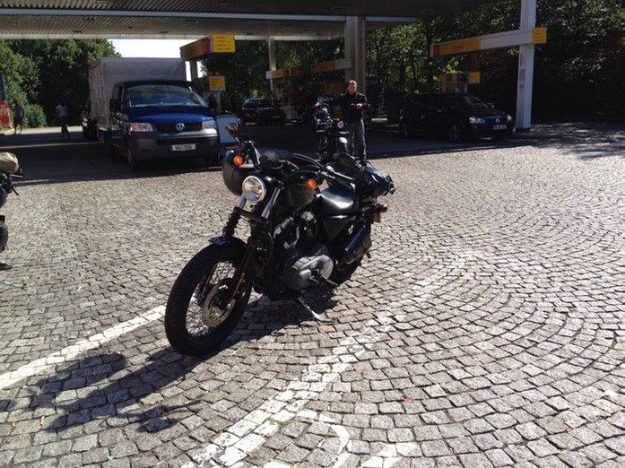 auch ganz alte Harley unterwegs