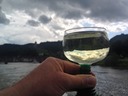 erster Riesling auf dem Schiff