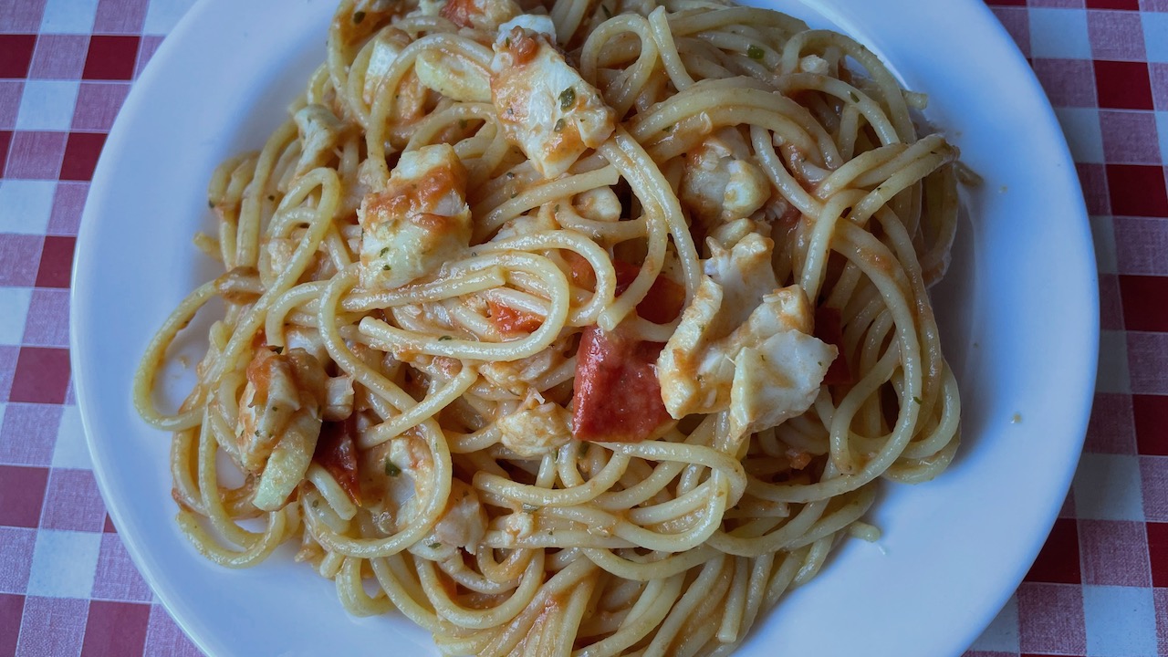 Spaghetti mit Rotbarsch